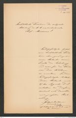 k.k. naturhistorisches Hofmuseum, Intendanzakten 1885-1896 (Hauer), Aktenzahl Z.385/1888, Seite 1
